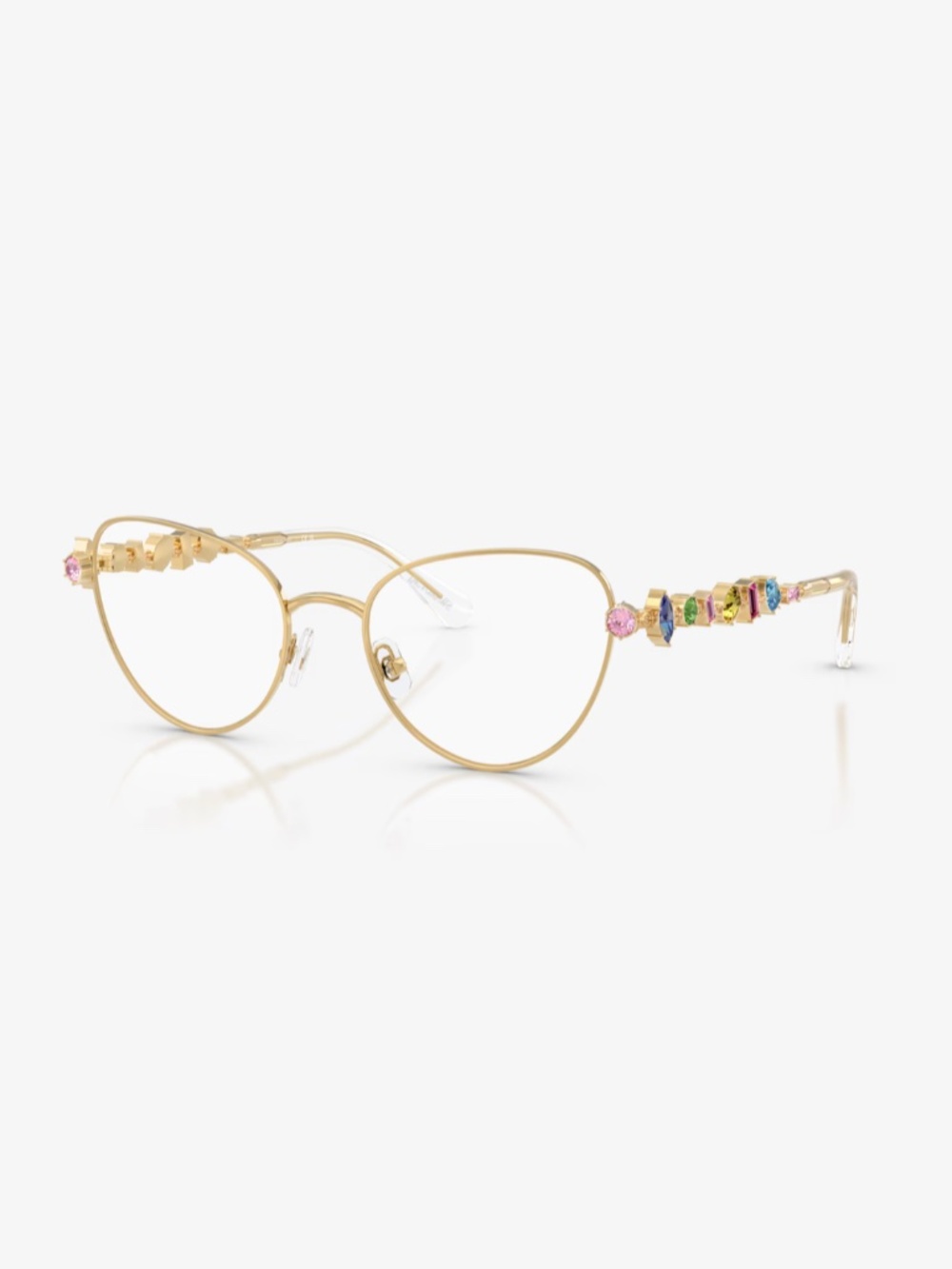 Swarovski SK1024 Full Rim Cat -Eye Eyeglasses-Multi-Coloured Crystals 51 19 140